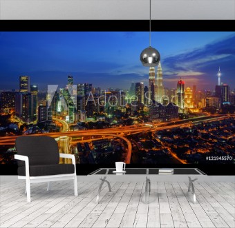 Picture of Majestic view of Kuala Lumpur city skyline at night